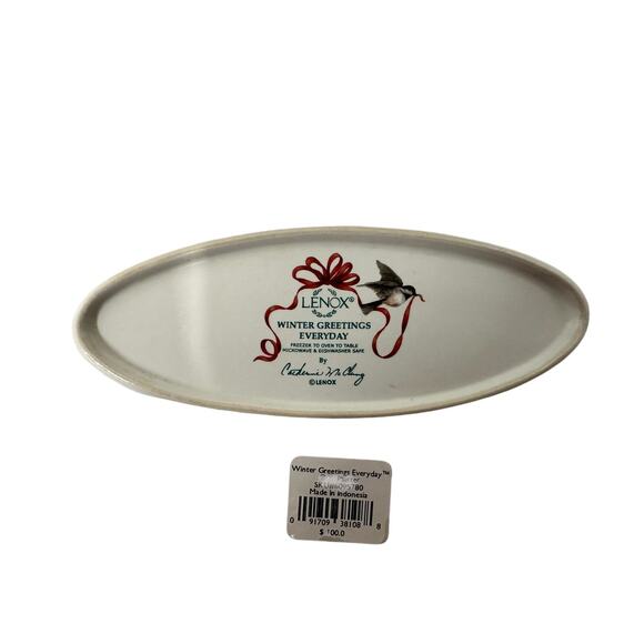 Lenox for the Holidays Winter Greetings Everyday Cardinal 16.5"Oval Platter-NEW! - Picture 5 of 7
